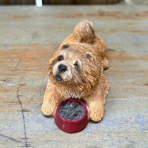 Vintage 90s Sandicast Red Chow Handcast Hand Painted Figurine Signed S Brue